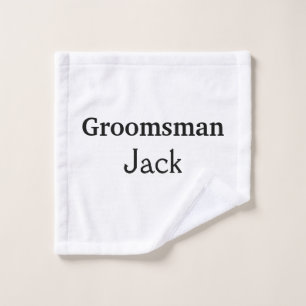 SIMPLE MINIMAL add your name custom groomsman    Wash Cloth