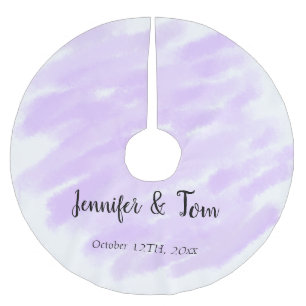 simple minimal add your name custom wedding unity brushed polyester tree skirt