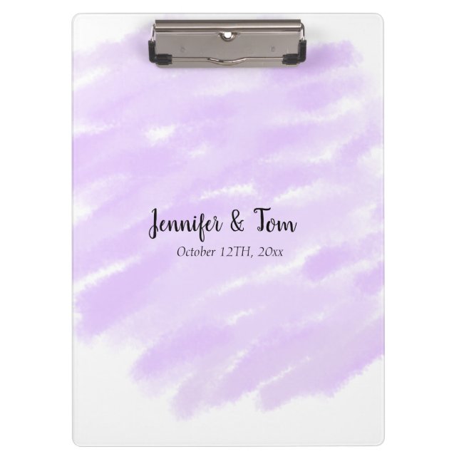 simple minimal add your name custom wedding unity  clipboard (Front)