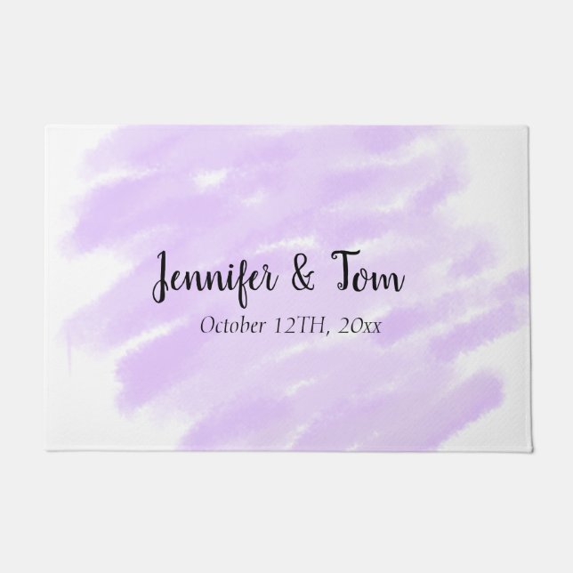 simple minimal add your name custom wedding unity  doormat (Front)