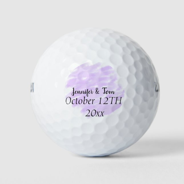 simple minimal add your name custom wedding unity  golf balls (Front)