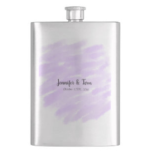 simple minimal add your name custom wedding unity hip flask