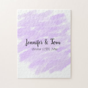 simple minimal add your name custom wedding unity jigsaw puzzle