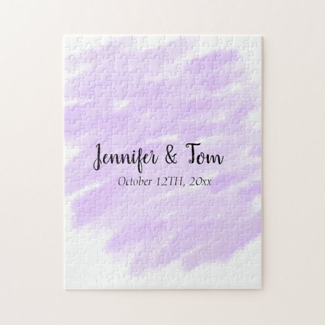simple minimal add your name custom wedding unity  jigsaw puzzle (Vertical)
