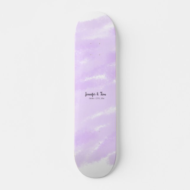 simple minimal add your name custom wedding unity  skateboard (Front)