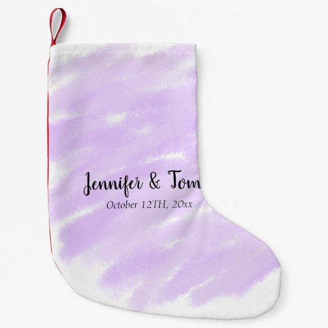 simple minimal add your name custom wedding unity  small christmas stocking (Front)