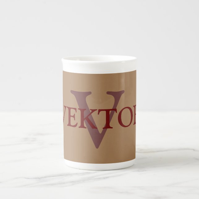 simple minimal add your name MONOGRAM GROOMSMEN    Bone China Mug (Front)