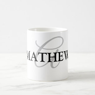 simple minimal add your name MONOGRAM GROOMSMEN Coffee Mug