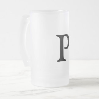 simple minimal add your name MONOGRAM GROOMSMEN Frosted Glass Beer Mug