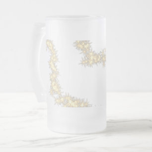 simple minimal add your name MONOGRAM GROOMSMEN Frosted Glass Beer Mug