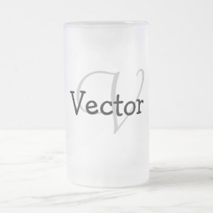 simple minimal add your name MONOGRAM GROOMSMEN Frosted Glass Beer Mug
