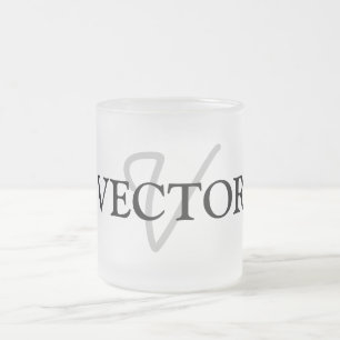 simple minimal add your name MONOGRAM GROOMSMEN    Frosted Glass Coffee Mug