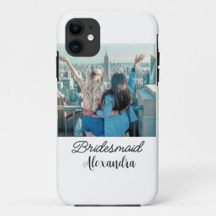 simple minimal add your name photo bridesmaid name iPhone 11 case