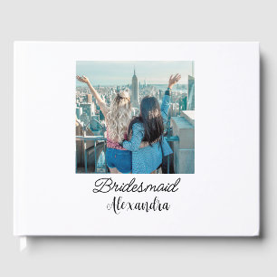 simple minimal add your name photo bridesmaid name guest book