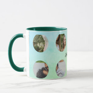 simple minimal add your name photo collage text mug