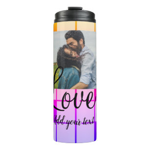 simple minimal add your name photo colorful box th thermal tumbler
