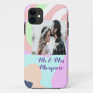 simple minimal add your name photo pastel paint ef iPhone 11 case