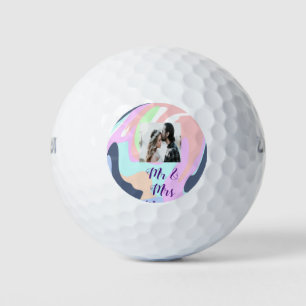 simple minimal add your name photo pastel paint ef golf balls