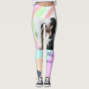 simple minimal add your name photo pastel paint ef leggings