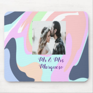 simple minimal add your name photo pastel paint ef mouse mat