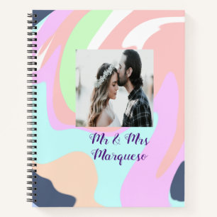 simple minimal add your name photo pastel paint ef notebook