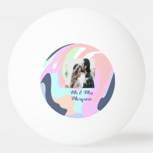 simple minimal add your name photo pastel paint ef ping pong ball