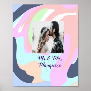 simple minimal add your name photo pastel paint ef poster