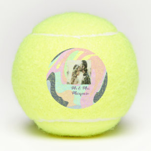 simple minimal add your name photo pastel paint ef tennis balls