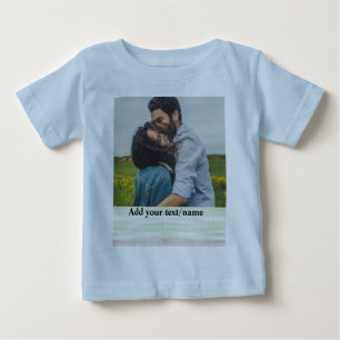 simple minimal add your name photo watercolor baby T-Shirt