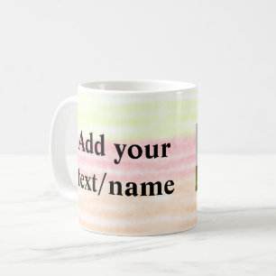 simple minimal add your name photo watercolor coffee mug