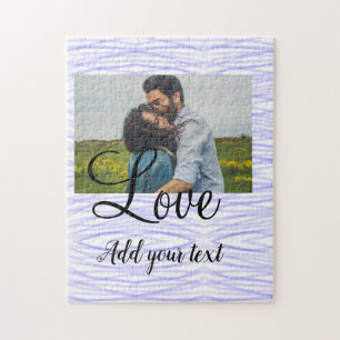 simple minimal add your name photo watercolor love jigsaw puzzle
