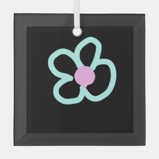 simple minimal add your name photo year watercolor glass tree decoration