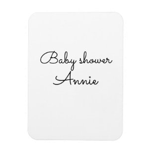 simple minimal add your name text baby shower thro magnet
