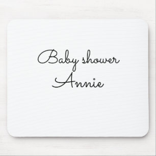 simple minimal add your name text baby shower thro mouse mat