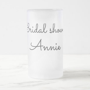 simple minimal add your name text bridal shower  t frosted glass beer mug