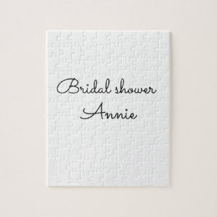 simple minimal add your name text bridal shower  t jigsaw puzzle