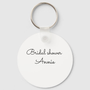 simple minimal add your name text bridal shower t key ring