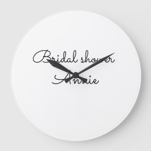 simple minimal add your name text bridal shower t large clock