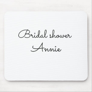 simple minimal add your name text bridal shower t mouse mat