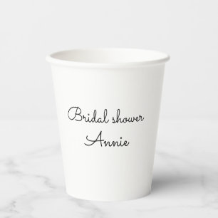 simple minimal add your name text bridal shower  t paper cups