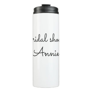 simple minimal add your name text bridal shower t thermal tumbler