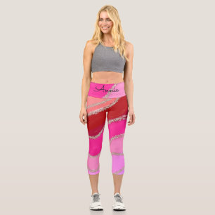 simple minimal add your name text bridesmaid gift  capri leggings