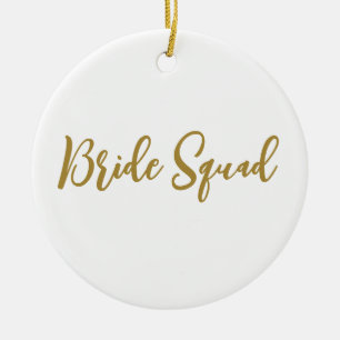 simple minimal add your name text bridesmaid gift ceramic tree decoration
