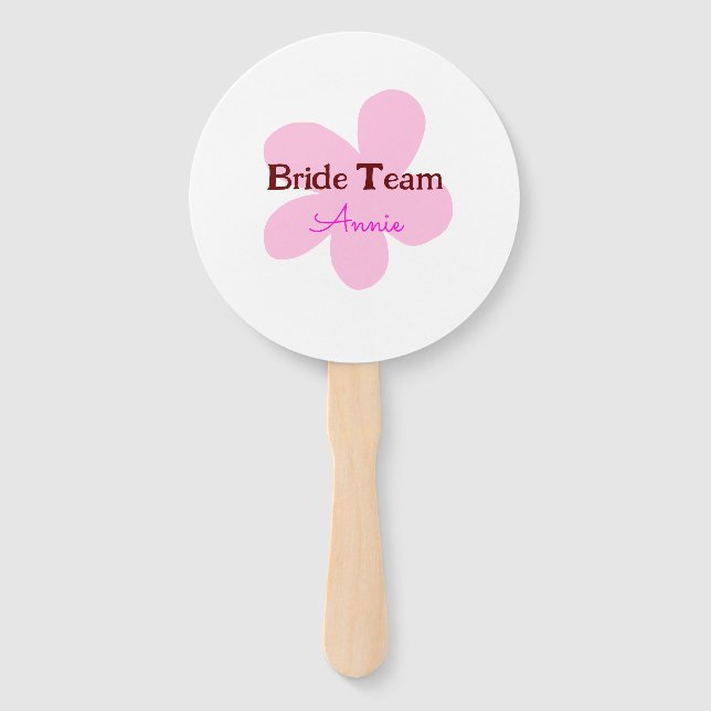 simple minimal add your name text bridesmaid gift  hand fan (Front)