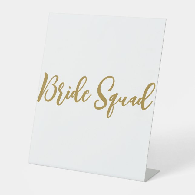 simple minimal add your name text bridesmaid gift  pedestal sign (Front)