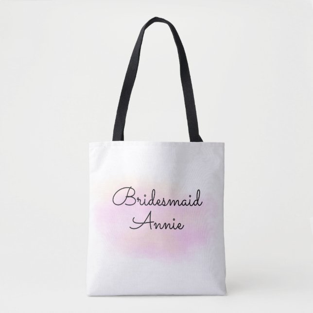 simple minimal add your name text bridesmaid gift  tote bag (Front)