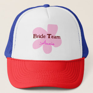 simple minimal add your name text bridesmaid gift trucker hat