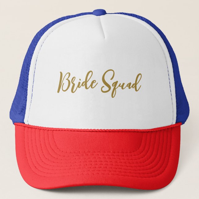 simple minimal add your name text bridesmaid gift  trucker hat (Front)