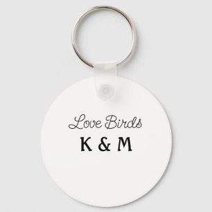 simple minimal add your name text love birds text key ring