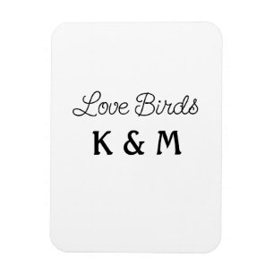 simple minimal add your name text love birds text magnet